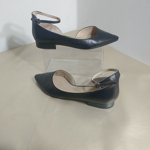 Franco Sarto Women's SZ 10M Slide Leather d'Orsay Flat Slide Shoes Black. - Picture 5 of 11